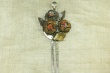 Antique Silver Chinese Hairpin With Coral
