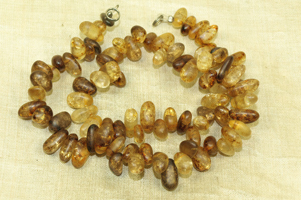 Yellow Crackle Round Amber Resin Beads