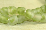 Two Tone Green Recycled Glass Beads