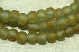Olive Glass Beads from Ghana