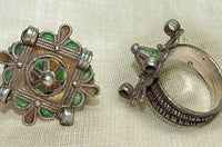 Vintage Silver Enameled Ring, Morocco