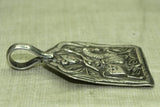 Large Rajasthani Rider Silver Pendant from India