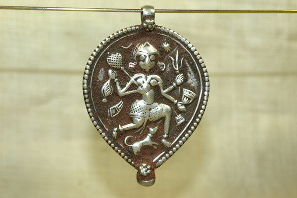 New Large Silver Dancing Shiva Pendant from India
