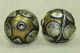 Large Silver and Brass Bead from India