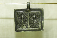 Twin Hindu Goddesses Chamunda and Chotila Devi Silver Pendant