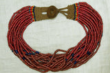 Antique Nagaland Necklace, Old White Heart Glass Beads