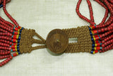 Antique Nagaland Necklace, Old White Heart Glass Beads