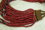 Antique Nagaland Necklace, Old White Heart Glass Beads