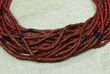 Antique Nagaland Necklace, Old White Heart Glass Beads