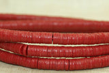 6mm Bright Red New Plastic Disk Beads