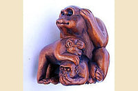 Monkeys, See No Evil Ojime