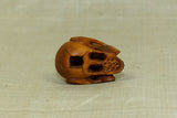 Carved Boxwood Skull Ojime