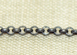 Tiny Rolo Chain Oxidized Silver