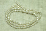 Pearls, 3mm, creamy white pearls 16" strand