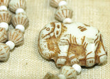 Vintage Czech "Egyptian" Glass Elephant Necklace