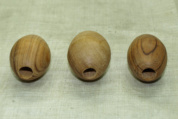 Set of 6 Vintage Wood Macrame Beads