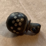 Black Coral Tassel Beads with Silver Inlay, Yemen