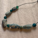 Ancient Roman Glass Beads Strand, 11 Beads