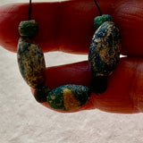 Ancient Roman Glass Beads Strand, 7 Beads