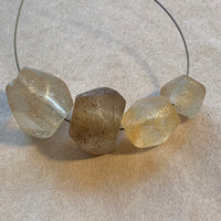 Antique Glass & Ancient Quartz Strand, 4 Beads