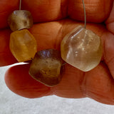 Antique Glass & Ancient Quartz Strand, 4 Beads