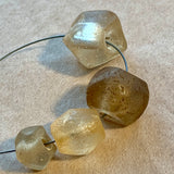 Antique Glass & Ancient Quartz Strand, 4 Beads