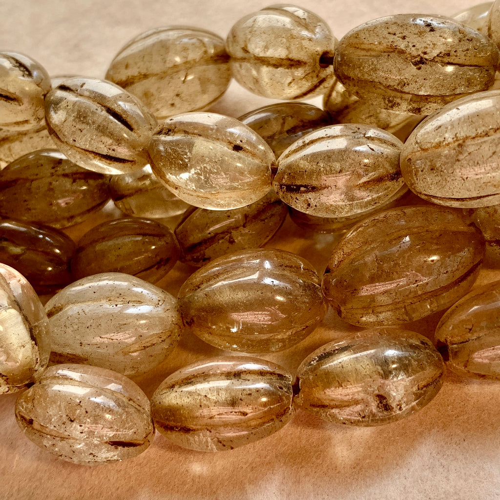 Quartz Crystal Carved Beads, Nepal