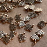 Thai Silver Small Bird Charms, Pair