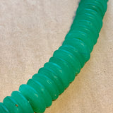 10 Antique Green Vaseline Beads, Smooth Disc