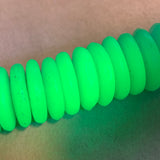 10 Antique Green Vaseline Beads, Smooth Disc