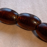 Antique Large Dark Amber Glass Dogon Beads