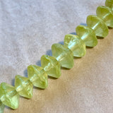 Antique Jonquil Vaseline Beads, Pair