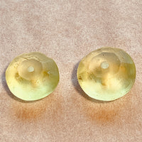 Antique Jonquil Vaseline Beads, Pair