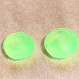 Antique Jonquil Vaseline Beads, Pair