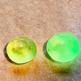 Antique Jonquil Vaseline Beads, Pair