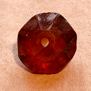 Antique Dark Amber Vaseline Beads, Pair