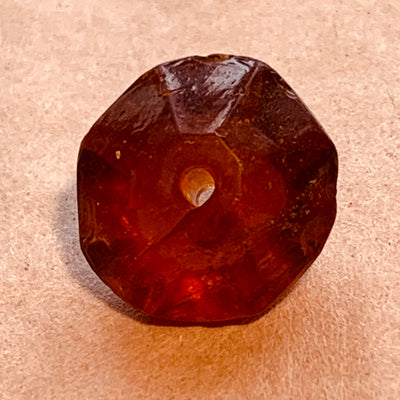 Antique Dark Amber Vaseline Beads, Pair