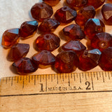 Antique Dark Amber Vaseline Beads, Pair