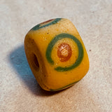 Antique 1800's Yellow Glass Venetian Bead with Eyes