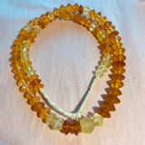 Vaseline Bicone Beads, Amber & Jonquil Glass