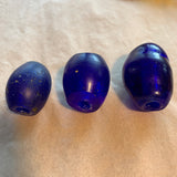 Antique Large Football Shape Blue Dogon Beads