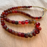 Red Vaseline Beads, Mixed Strand
