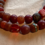 Red Vaseline Beads, Mixed Strand