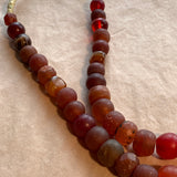 Red Vaseline Beads, Mixed Strand