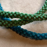 Old Czech Glass Green Flower Beads, 4 Petals