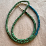 Old Czech Glass Green Flower Beads, 4 Petals