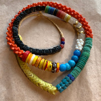 Old Mixed Czech Pressed Glass Beads