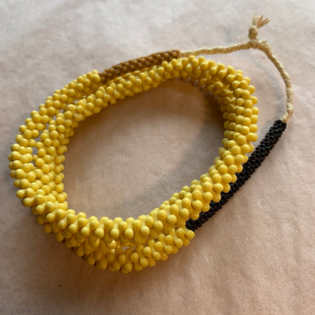 Old Czech Pressed Glass Tri-Beads & Flowers