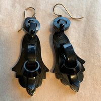 Antique Whitby Jet Earrings, Victorian