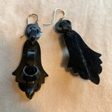 Antique Whitby Jet Earrings, Victorian